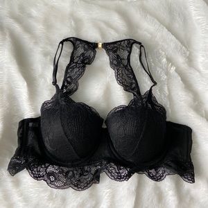 Black Lace Ruffle Push-Up Bra